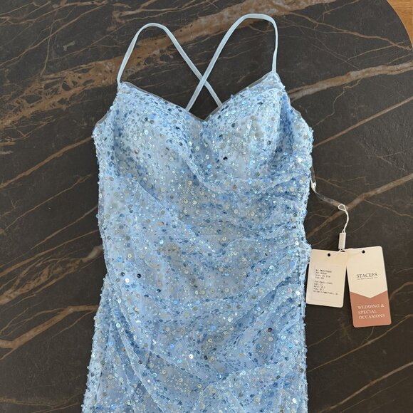 NEW - Blue Sequin and Sheath Mini Dress (size 2) - Picture 3 of 3